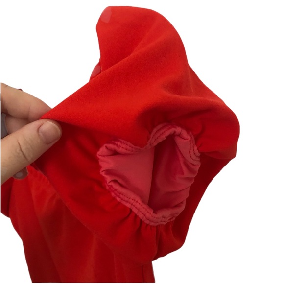 $2/30 IRIS Los Angeles | Red Empire Waist Dress, Coral Lined Puff Sleeves & Top - Picture 8 of 16